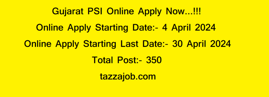 Gujarat PSI Online Apply OJAS Now 2024