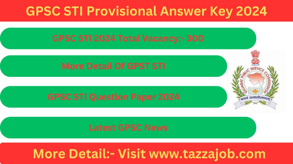 GPSC STI Provisional Answer Key 2024